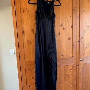 Misguided Satin Prom Dress Black Worn Once